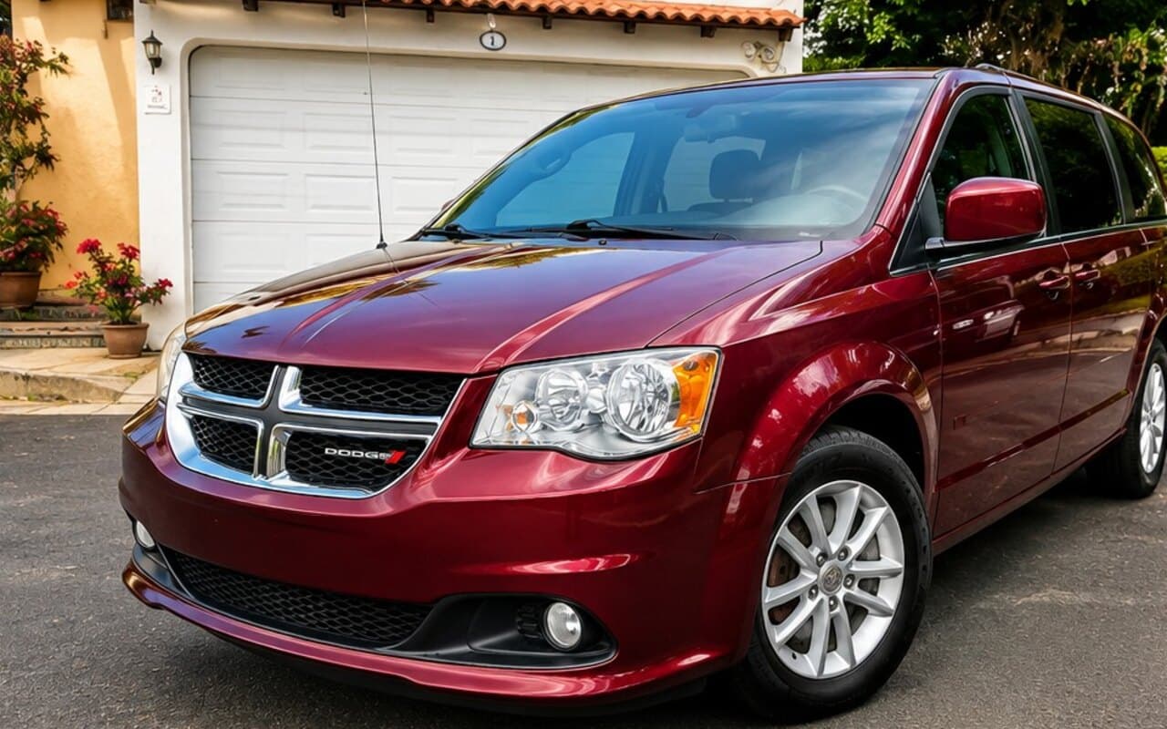 Dodge Grand Caravan 2019 Roja de renta en San Salvador, El Salvador — Lubbi Rent a Car