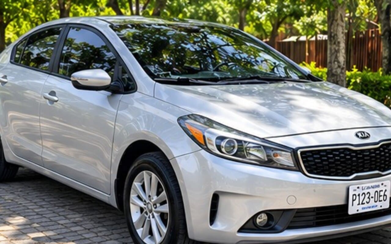 Kia Forte 2018 Gris de renta en San Salvador, El Salvador — Lubbi Rent a Car